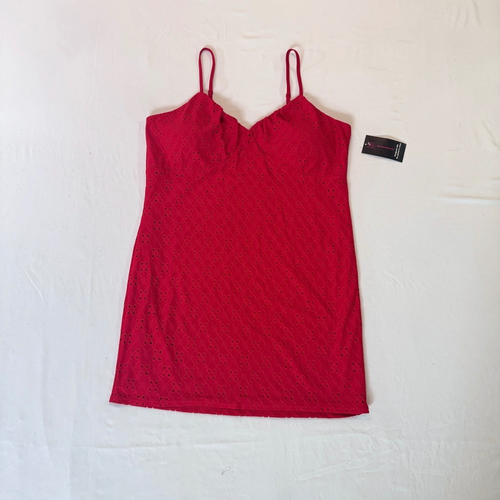 No Boundaries Red Eyelet Cami XXL Y2K Coquette Summer Barbiecore